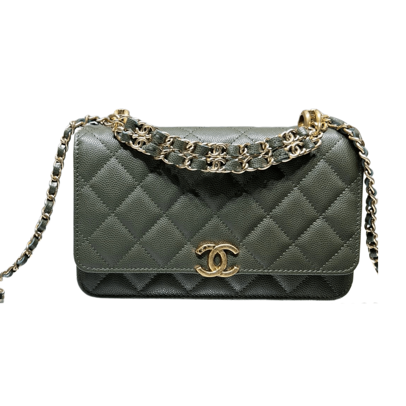 ＣＨＮＥＬ22K DOUBLE CHAIN BAG EBONY