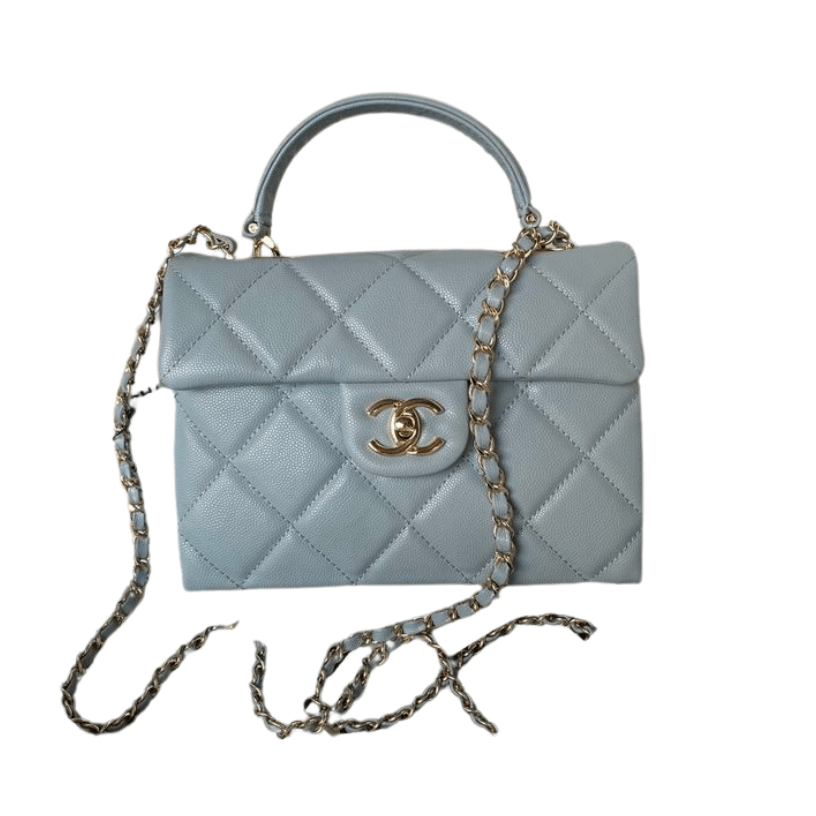 ＣＨＮＥＬTOP HANDLE FLAP BAG LIGHT BLUE