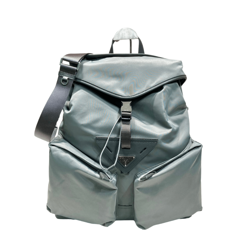 ＰＲＤＡ RE-NYLON AND LEATHER BACKPACK ASH GRAY