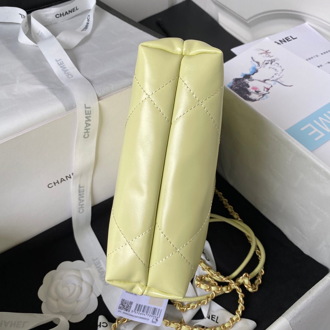 ＣＨＮＥＬ22 MINI HANDBAG LIGHT GREEN GOLD METAL