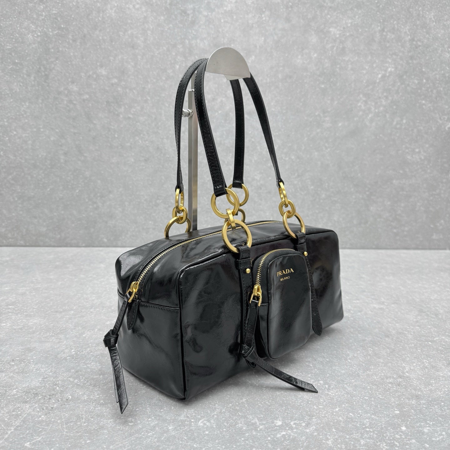 ＰＲＤＡ DANGLE MEDIUM LEATHER TOP-HANDLE BAG