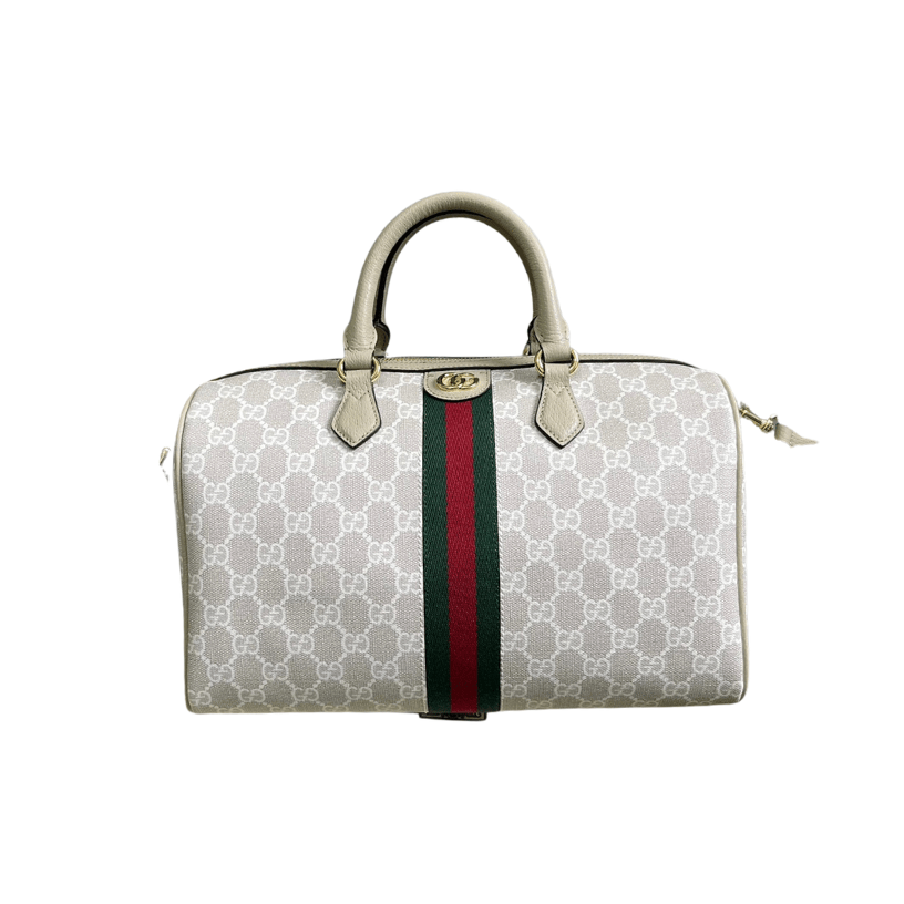 ＧＣＣＩOPHIDIA MEDIUM BOSTON BAG BEGIE-WHITE