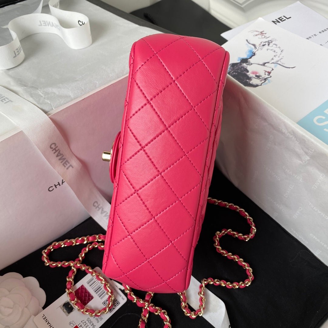 ＣＨＮＥＬFLAP BAG WITH TOP HANDLE PINK