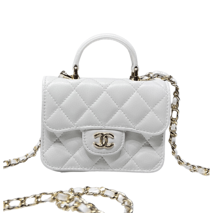 ＣＨＮＥＬFLAP COIN PURSE WITH CHAIN WHITE