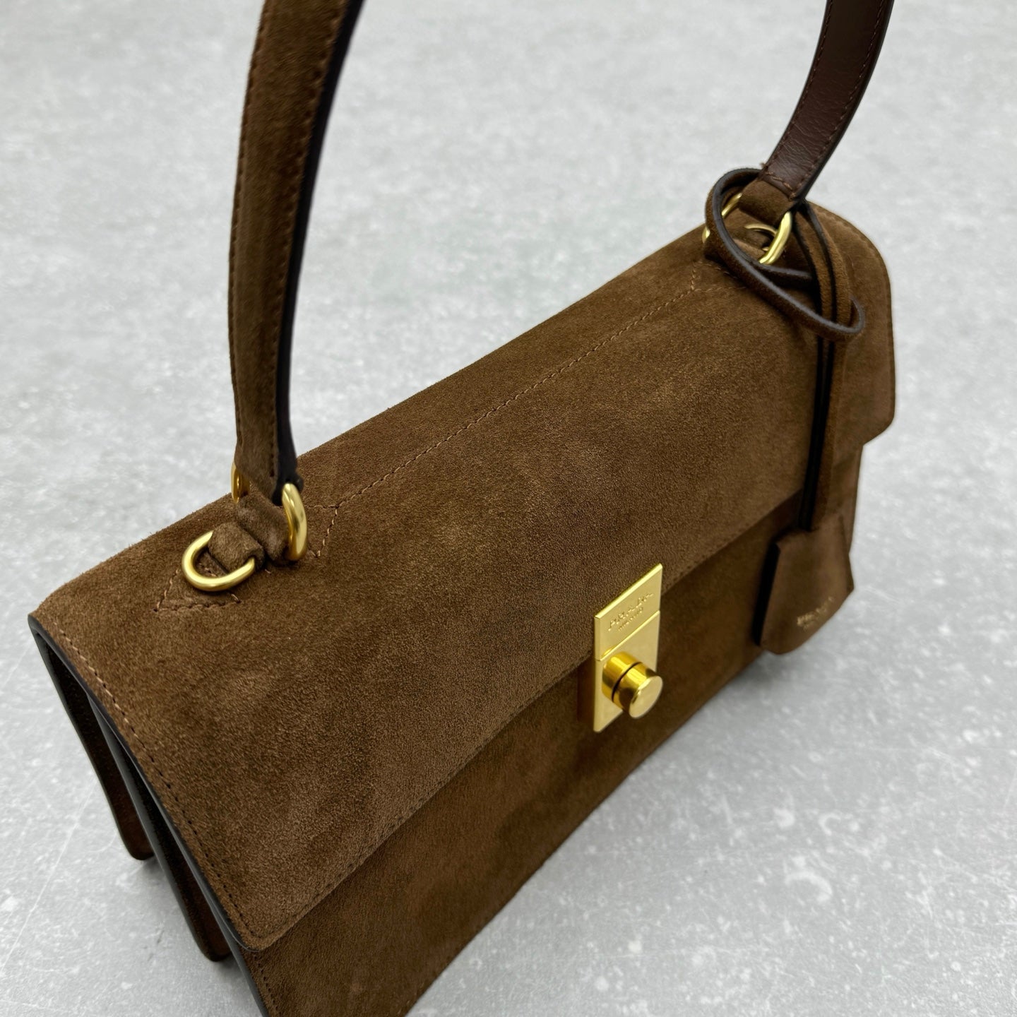 ＰＲＤＡ SOFT SOUND MEDIUM SUEDE SHOULDER BAG COCOA BROWN