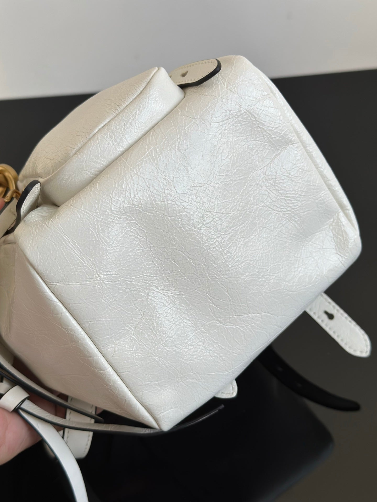 ＰＲＤＡ DANGLE LEATHER TOP-HANDLE MINI-BAG WHITE