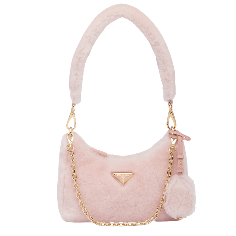 ＰＲＤＡ RE-EDITION SHEARLING MINI-BAG ORCHID PINK