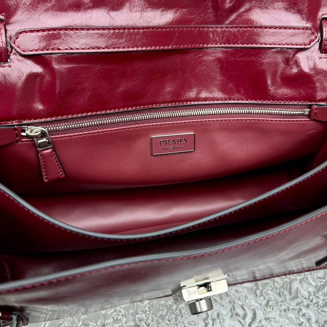 ＰＲＤＡ MEDIUM LEATHER HANDBAG DARK BURGUNDY