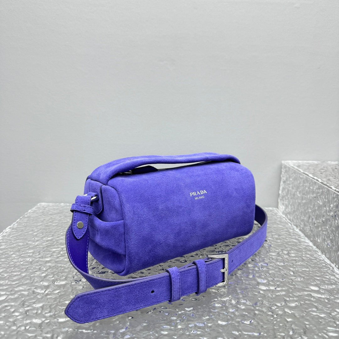 ＰＲＤＡ SUEDE LEATHER SHOULDER BAG BLUE