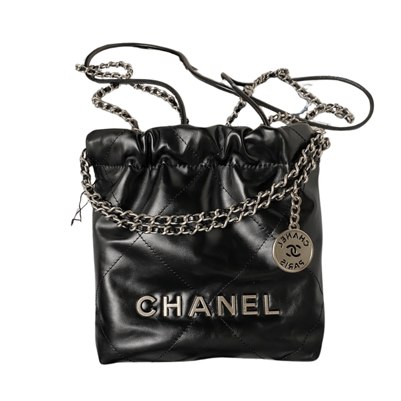 ＣＨＮＥＬ22 MINI HANDBAG BLACK SILVER METAL