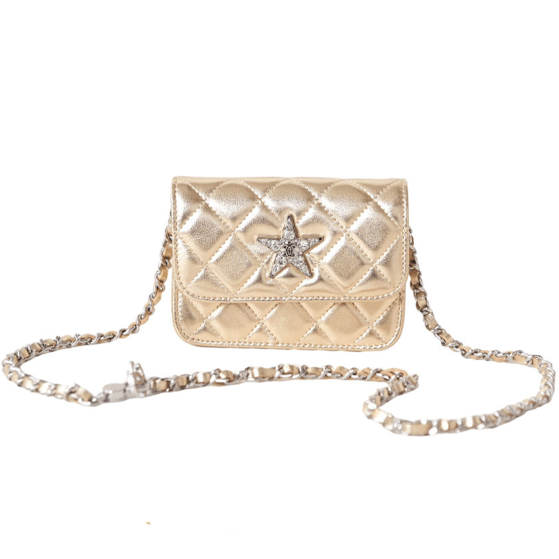 ＣＨＮＥＬSTAR CRYSTAL FLAP BAG GOLDEN