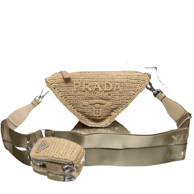 ＰＲＤＡ RAFFIA TRIANGLE CROSSBODY BAG