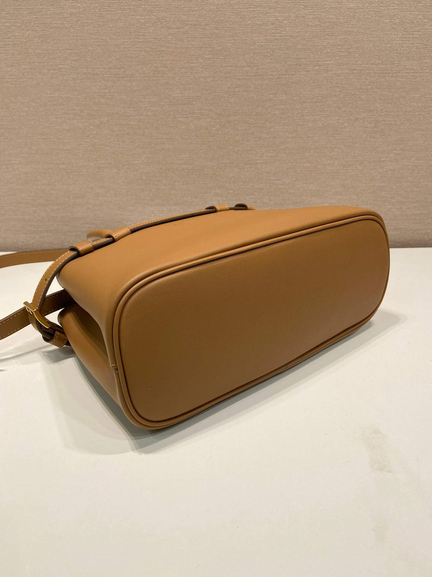 ＰＲＤＡ BUCKLE SMALL LEATHER HANDBAG WITH DOUBLE BELT CARAMEL