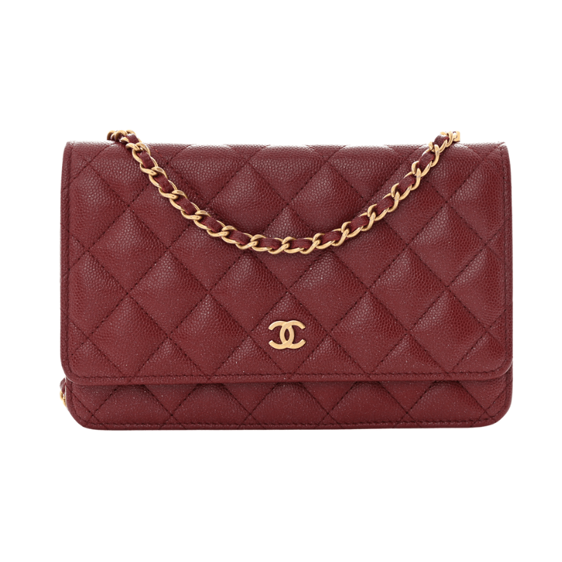 ＣＨＮＥＬCLASSIC WALLET ON CHAIN BURGUNDY